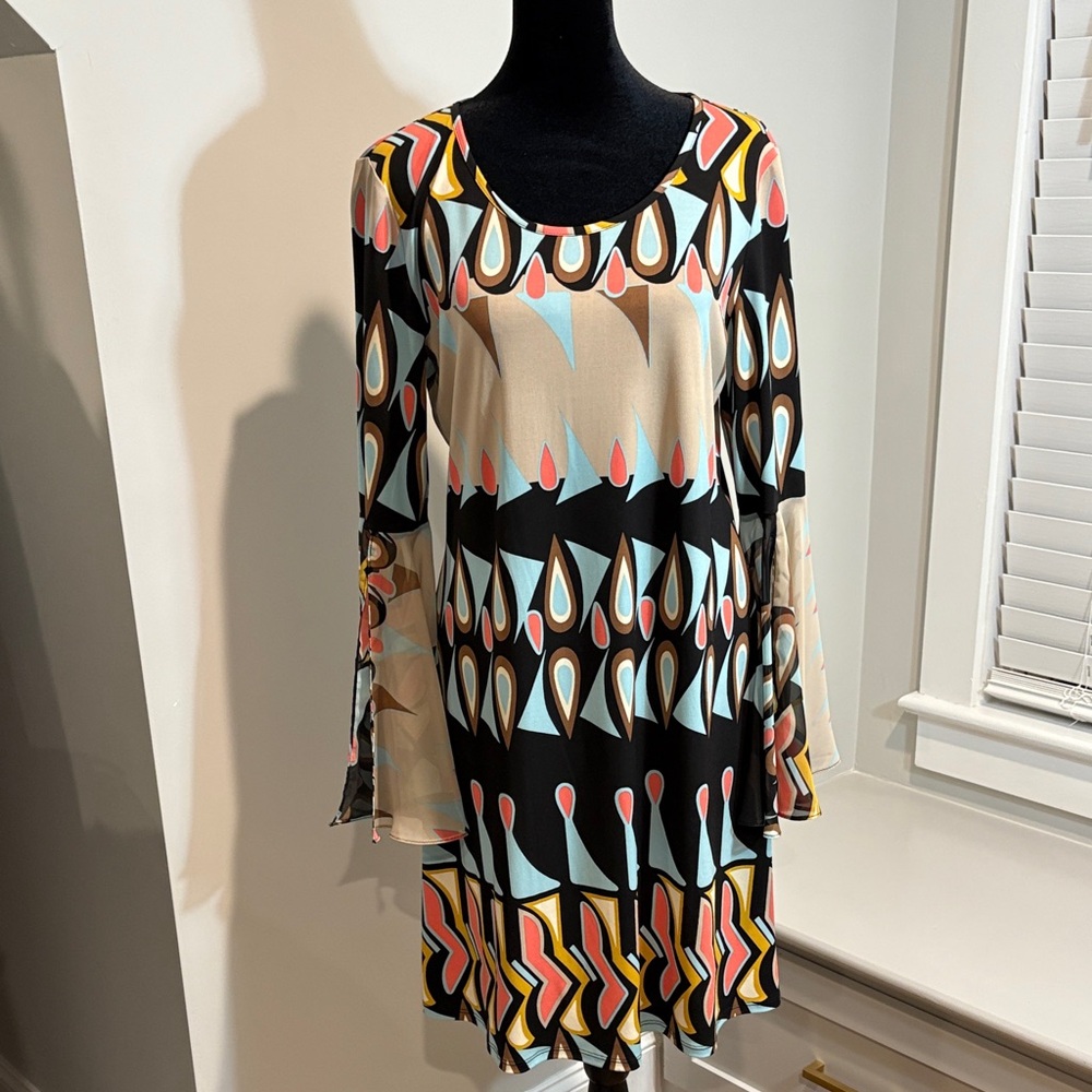 Multicolor Geometric Pattern Dress